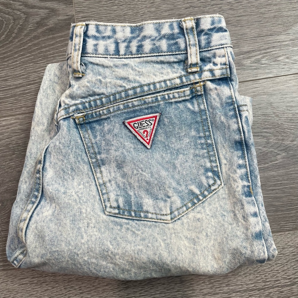 Guess by Marciano Light Wash Blue Skinny Jeans with Red Logo Patch